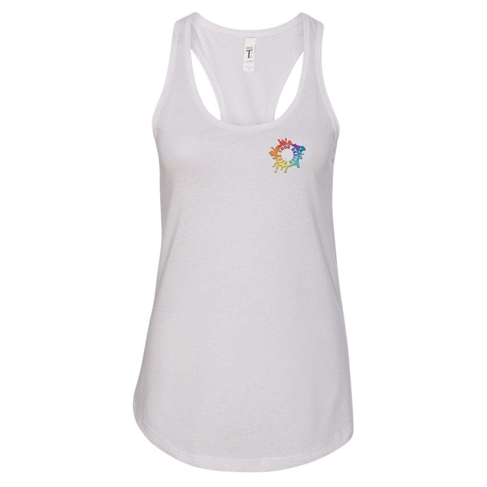 Next Level Women's Cotton/Polyester Blend Racerback Tank Top Embroidery - Mato & Hash