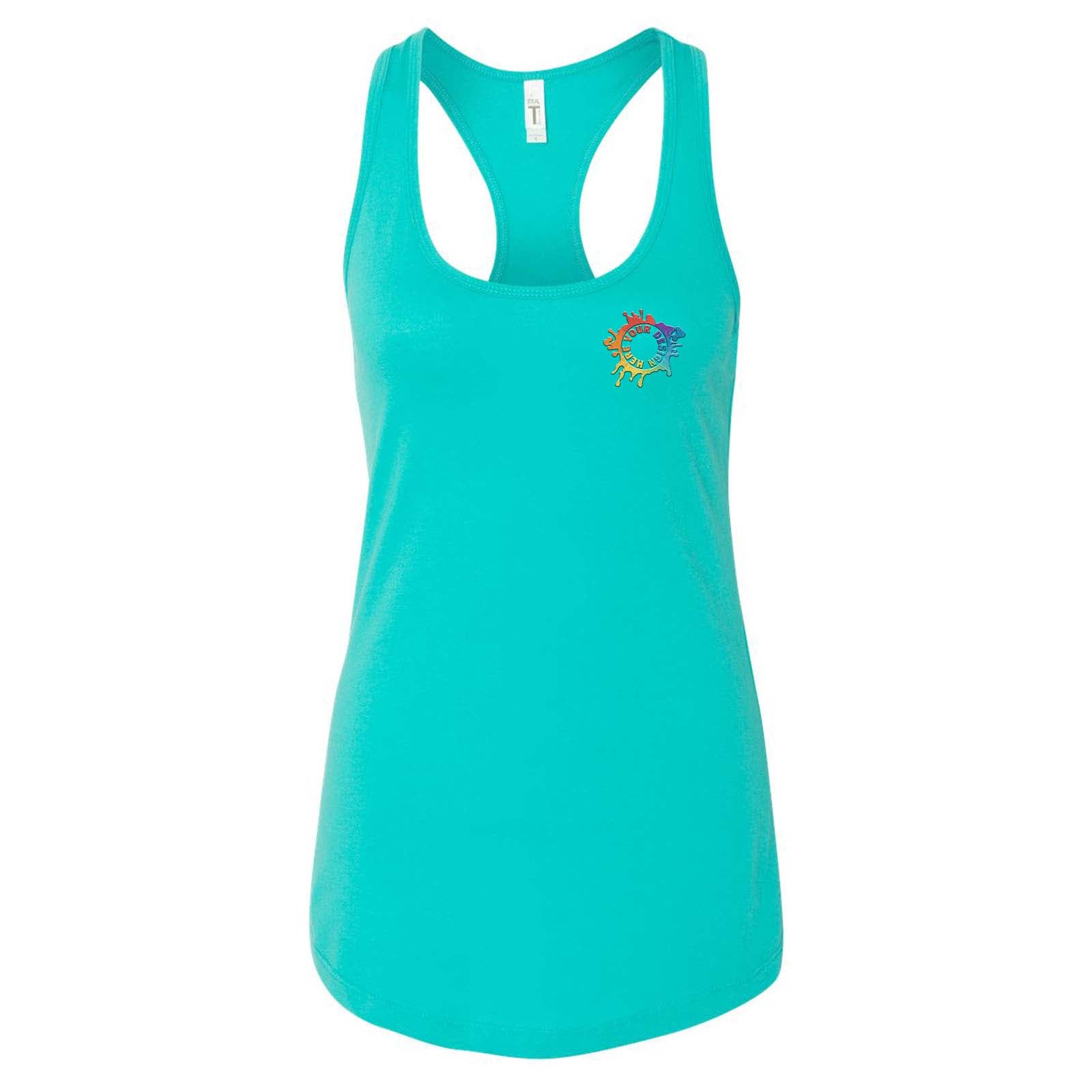 Next Level Women's Cotton/Polyester Blend Racerback Tank Top Embroidery - Mato & Hash