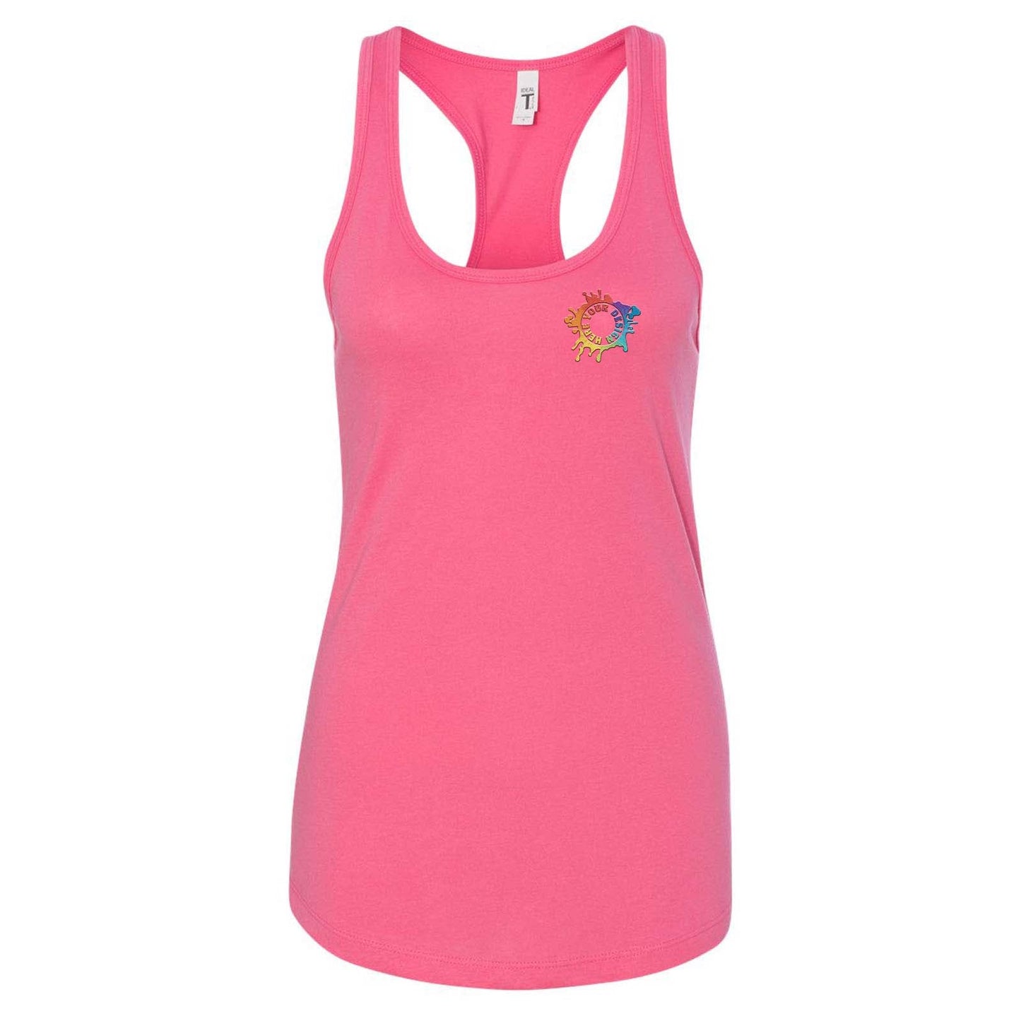 Next Level Women's Cotton/Polyester Blend Racerback Tank Top Embroidery - Mato & Hash