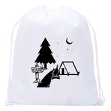 Night Scene + Tent & Campfire Mini Polyester Drawstring Bag - Mato & Hash