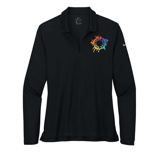 Nike Women's Dri-Fit Micro Piqué 2.0 100% Polyester Long Sleeve Polo T-Shirt Embroidery - Mato & Hash