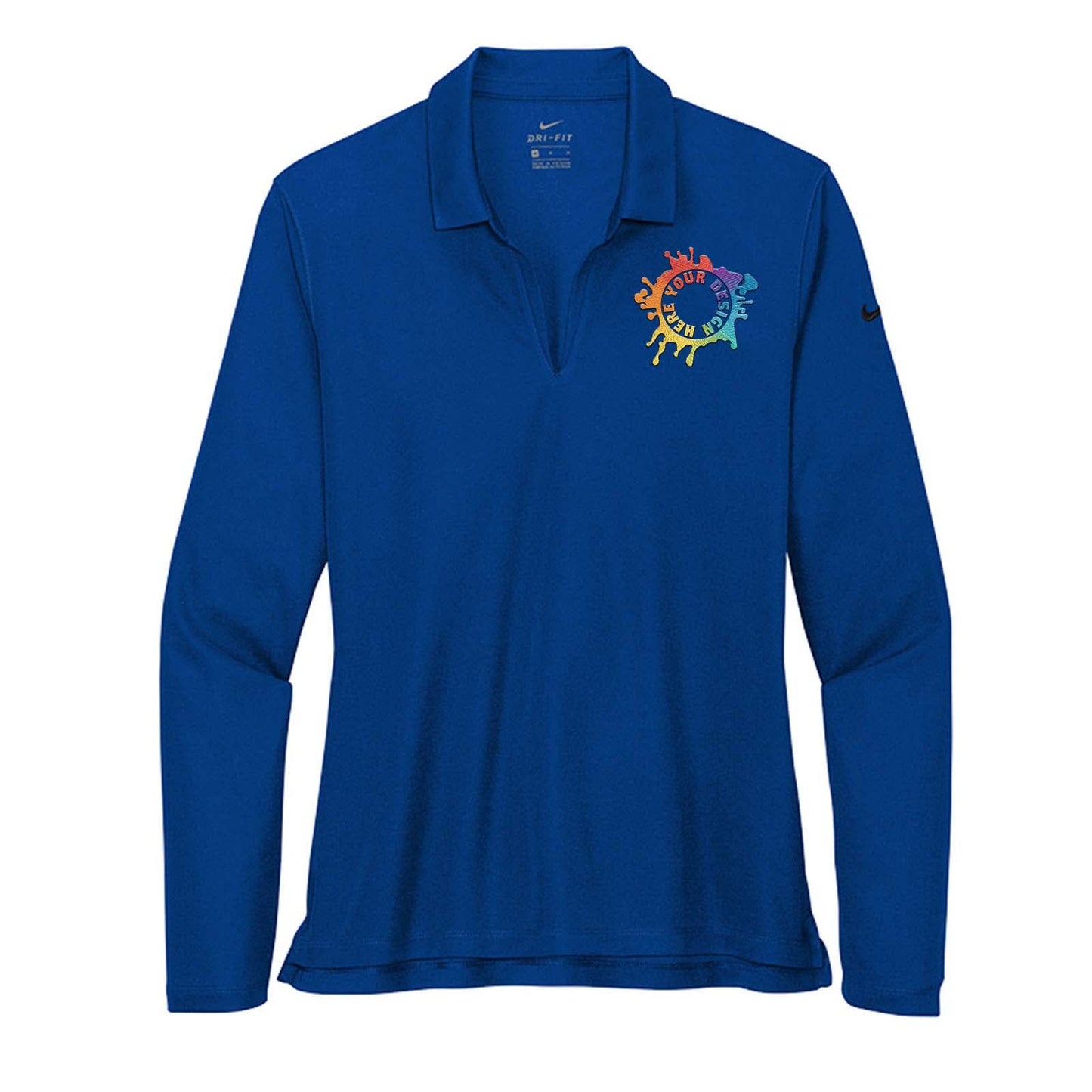Nike Women's Dri-Fit Micro Piqué 2.0 100% Polyester Long Sleeve Polo T-Shirt Embroidery - Mato & Hash