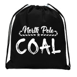 North Pole Coal Mini Polyester Drawstring Bag