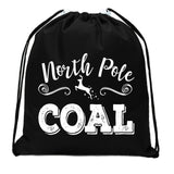 North Pole Coal + Reindeer Mini Polyester Drawstring Bag