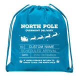 North Pole Overnight Delivery Custom Name Mini Polyester Drawstring Bag - Mato & Hash