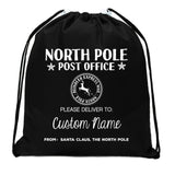 North Pole Post Office Deliver To: Custom Mini Polyester Drawstring Bag