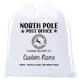 North Pole Post Office Deliver To: Custom Mini Polyester Drawstring Bag - Mato & Hash