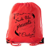 North Pole Presents From Santa To: Custom Polyester Drawstring Bag