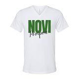 Novi Pompon Bella + Canvas Unisex Cotton/Polyester Blend V-Neck T-Shirt Cursive Pom - Mato & Hash