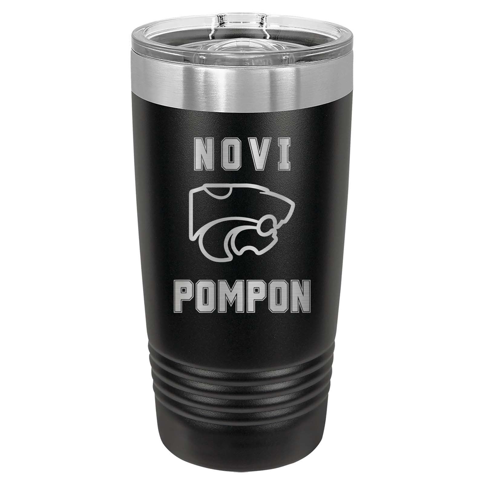 Novi Pompon Laser Engraved 20oz Pint with Sliding Lid - Mato & Hash