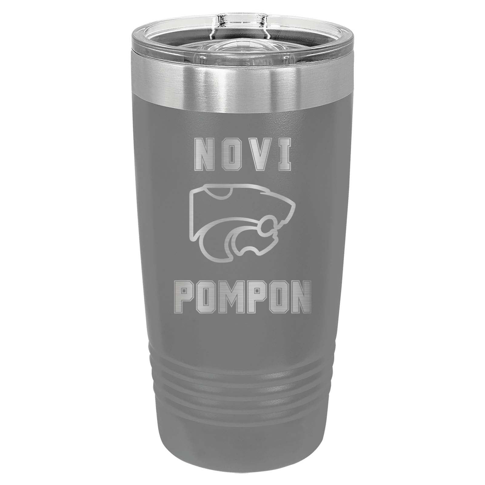 Novi Pompon Laser Engraved 20oz Pint with Sliding Lid - Mato & Hash