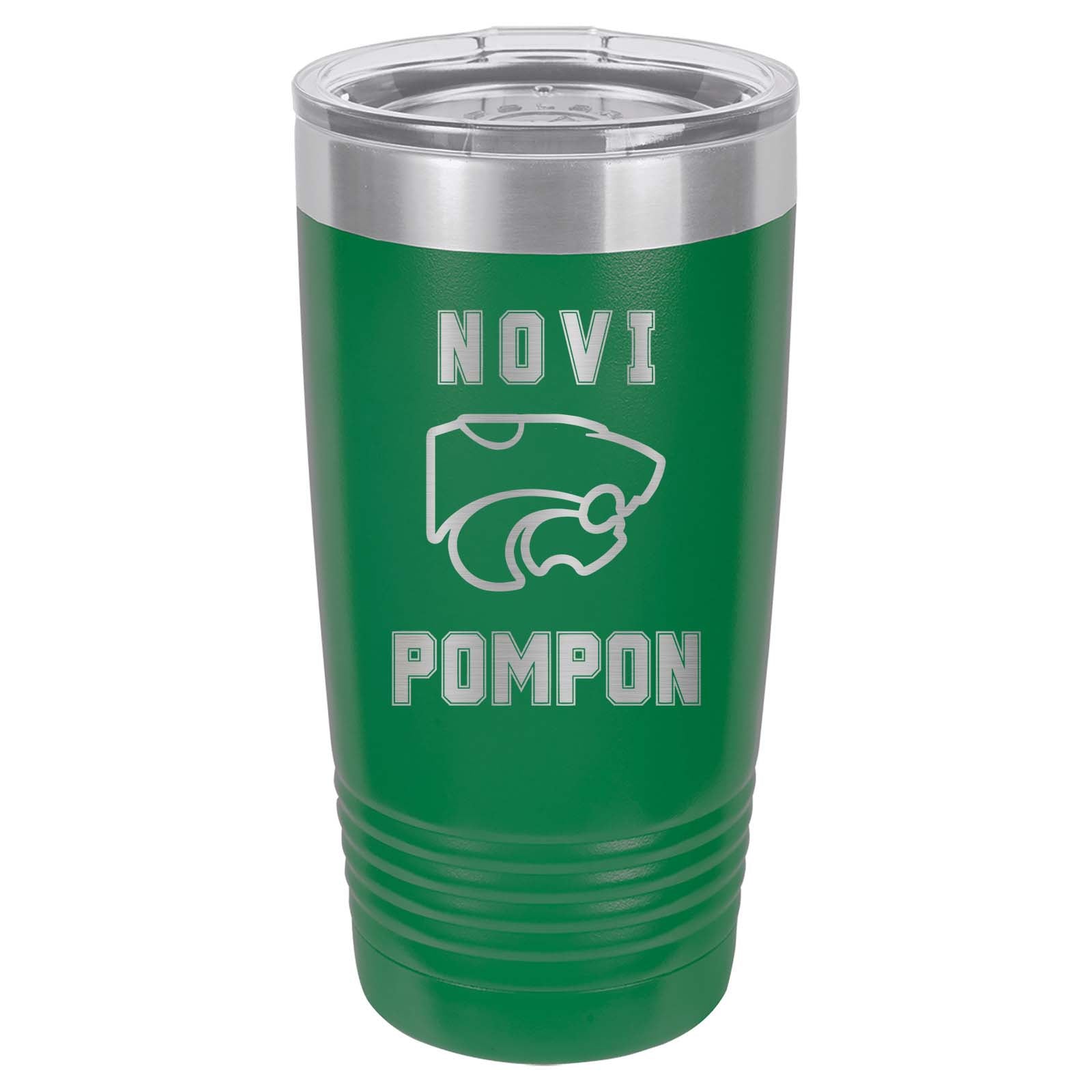 Novi Pompon Laser Engraved 20oz Pint with Sliding Lid - Mato & Hash