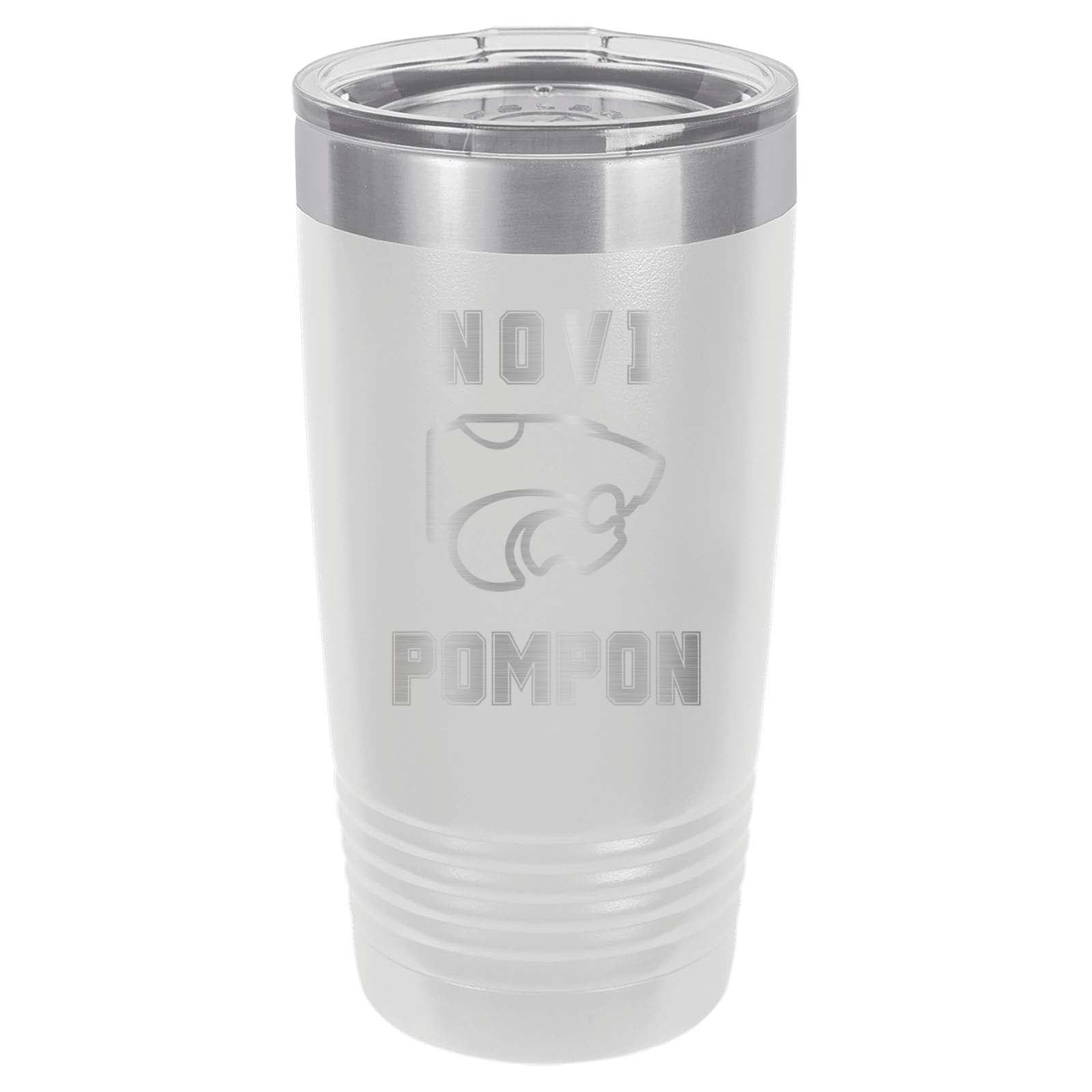 Novi Pompon Laser Engraved 20oz Pint with Sliding Lid - Mato & Hash