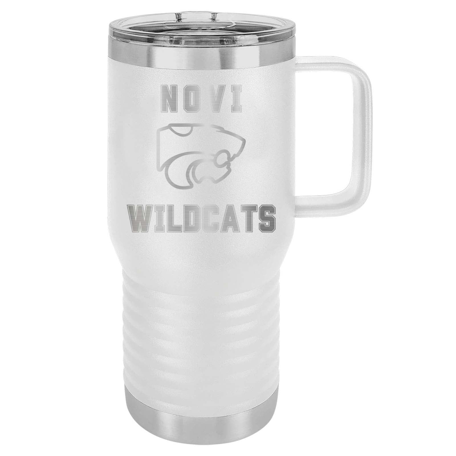 Novi Pompon Laser Engraved 20oz Travel Tumbler with Handle - Mato & Hash