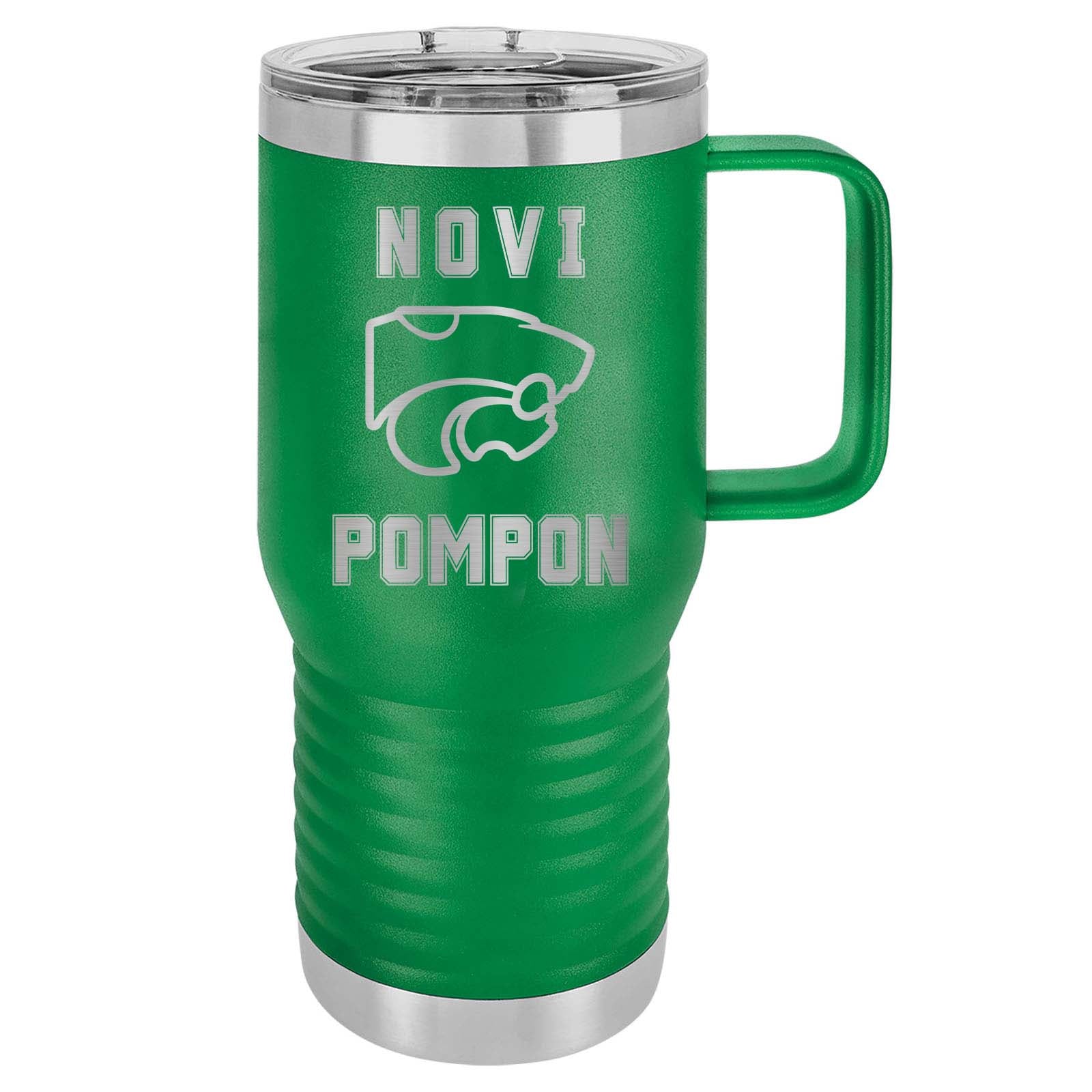 Novi Pompon Laser Engraved 20oz Travel Tumbler with Handle - Mato & Hash