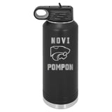Novi Pompon Laser Engraved 32oz Water Bottle with Flip Lid