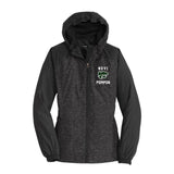Novi Pompon Sport-Tek® Ladies Heather Colorblock Raglan Hooded Wind Jacket Classic - Mato & Hash