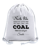 Official North Pole Coal From Santa Cotton Drawstring Bag - Mato & Hash