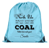 Official North Pole Coal From Santa Polyester Drawstring Bag - Mato & Hash