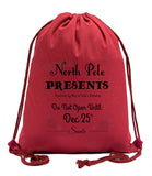 Official North Pole Presents From Santa Cotton Drawstring Bag