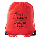 Official North Pole Presents From Santa Polyester Drawsting Bag