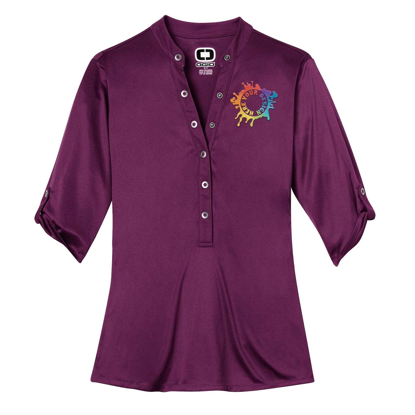 OGIO® - Crush Henley Embroidery - Mato & Hash