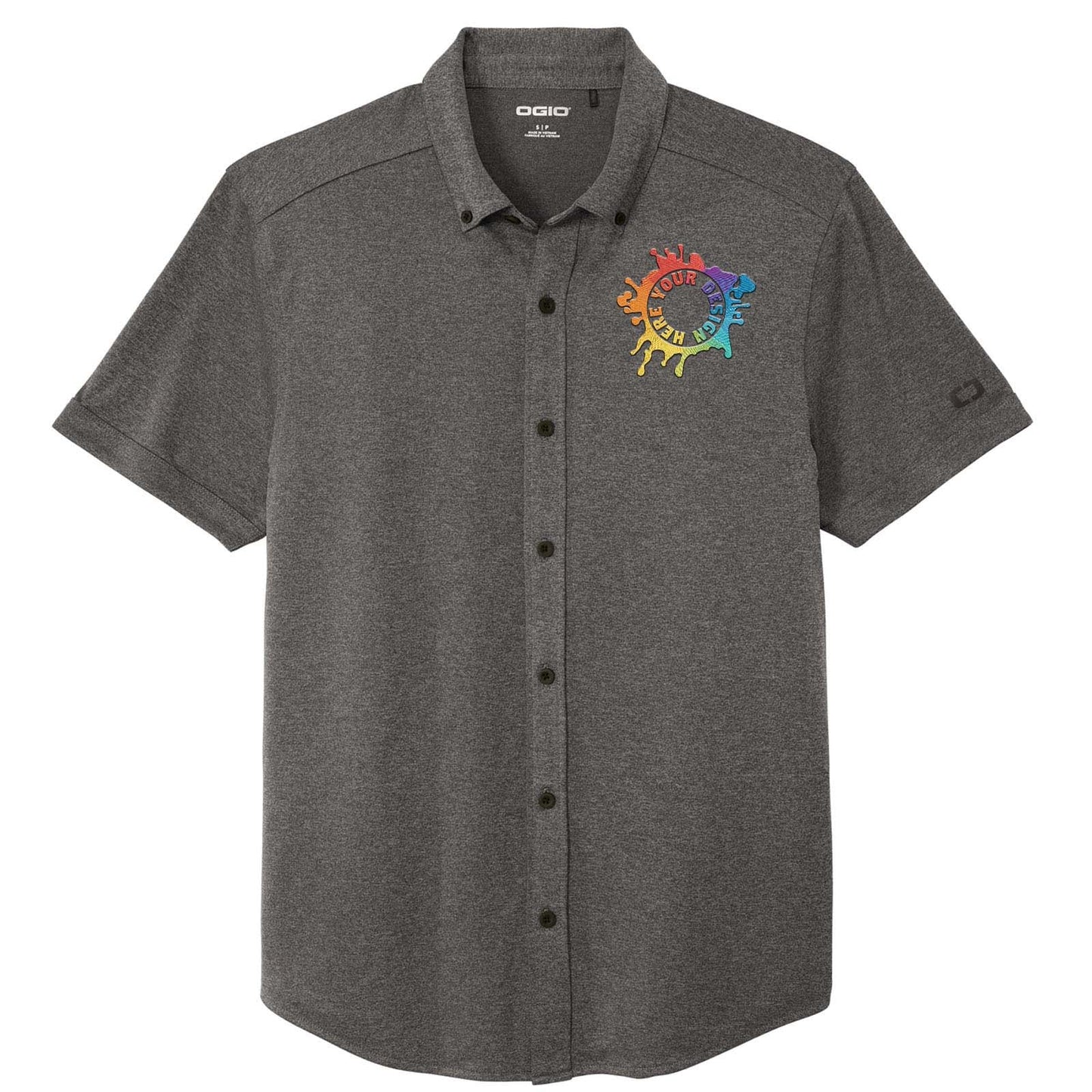 OGIO® Gravitate Full-Button Polo Embroidery - Mato & Hash