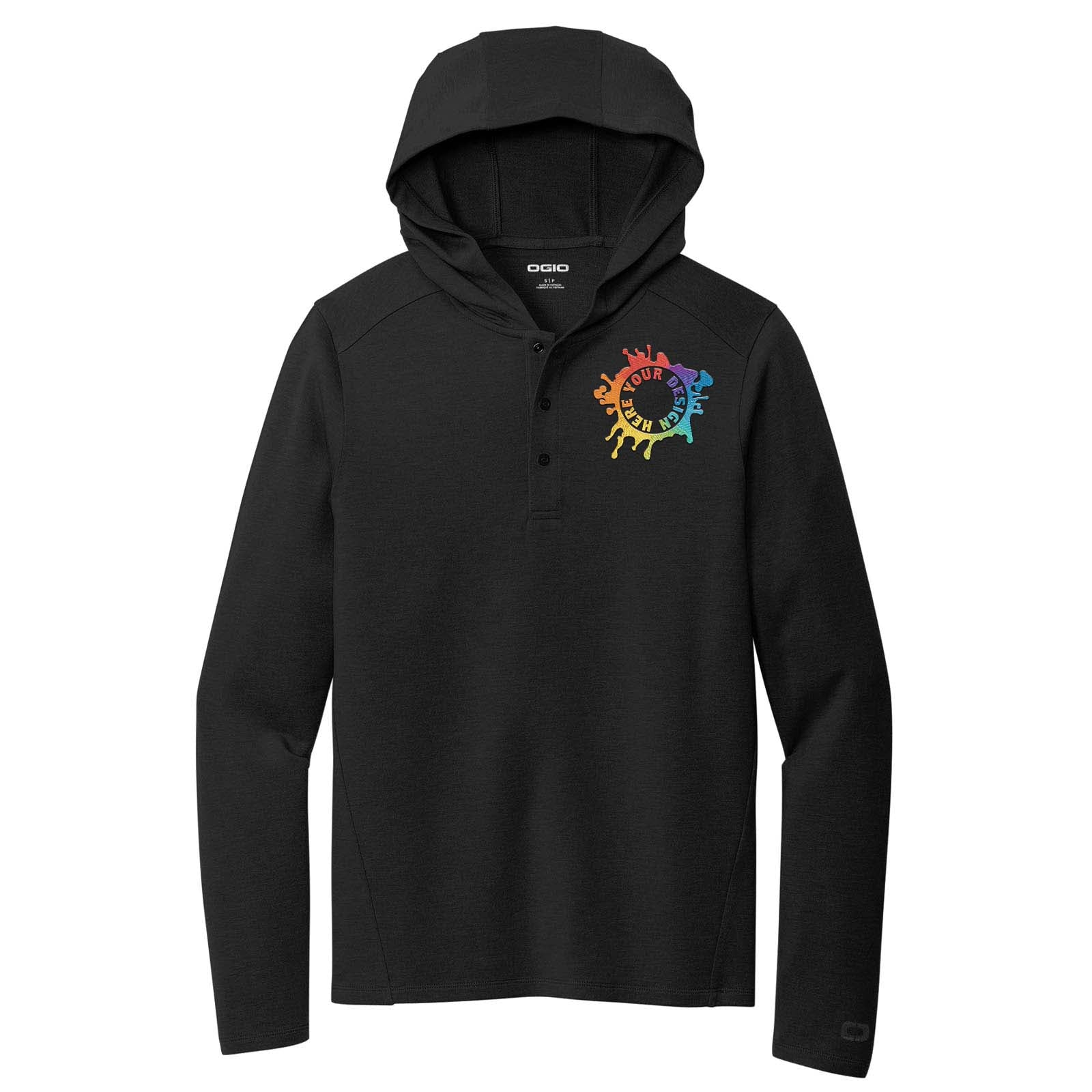 OGIO® Luuma Flex Hooded Henley Embroidery - Mato & Hash