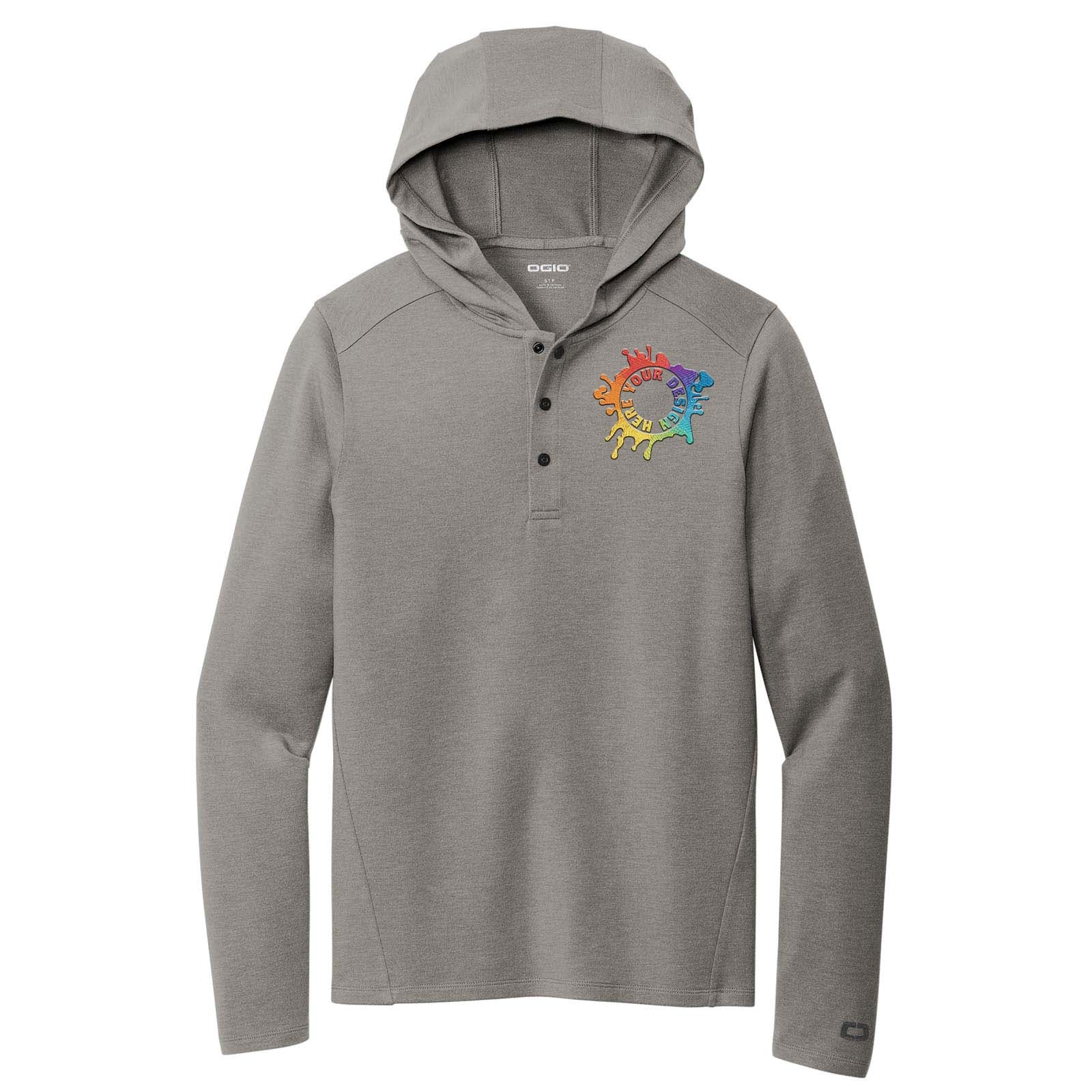 OGIO® Luuma Flex Hooded Henley Embroidery - Mato & Hash