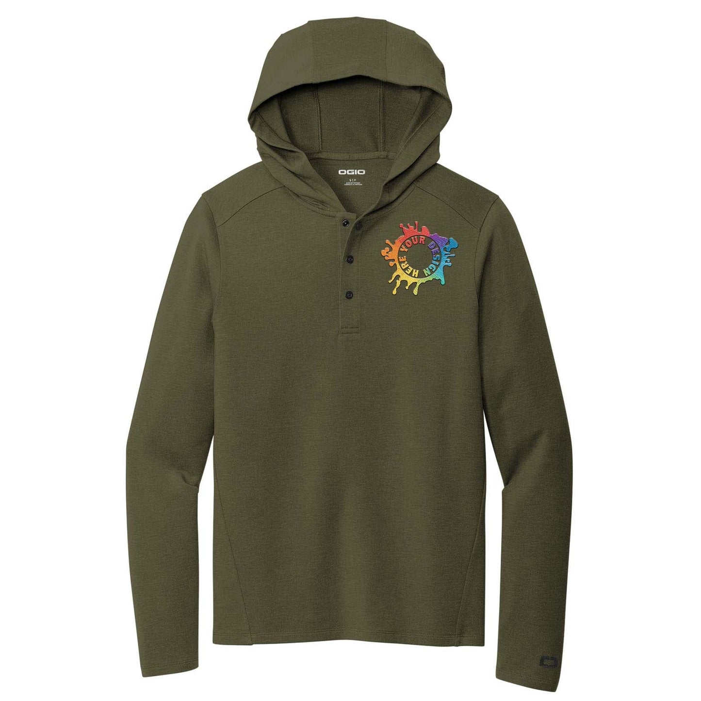 OGIO® Luuma Flex Hooded Henley Embroidery - Mato & Hash