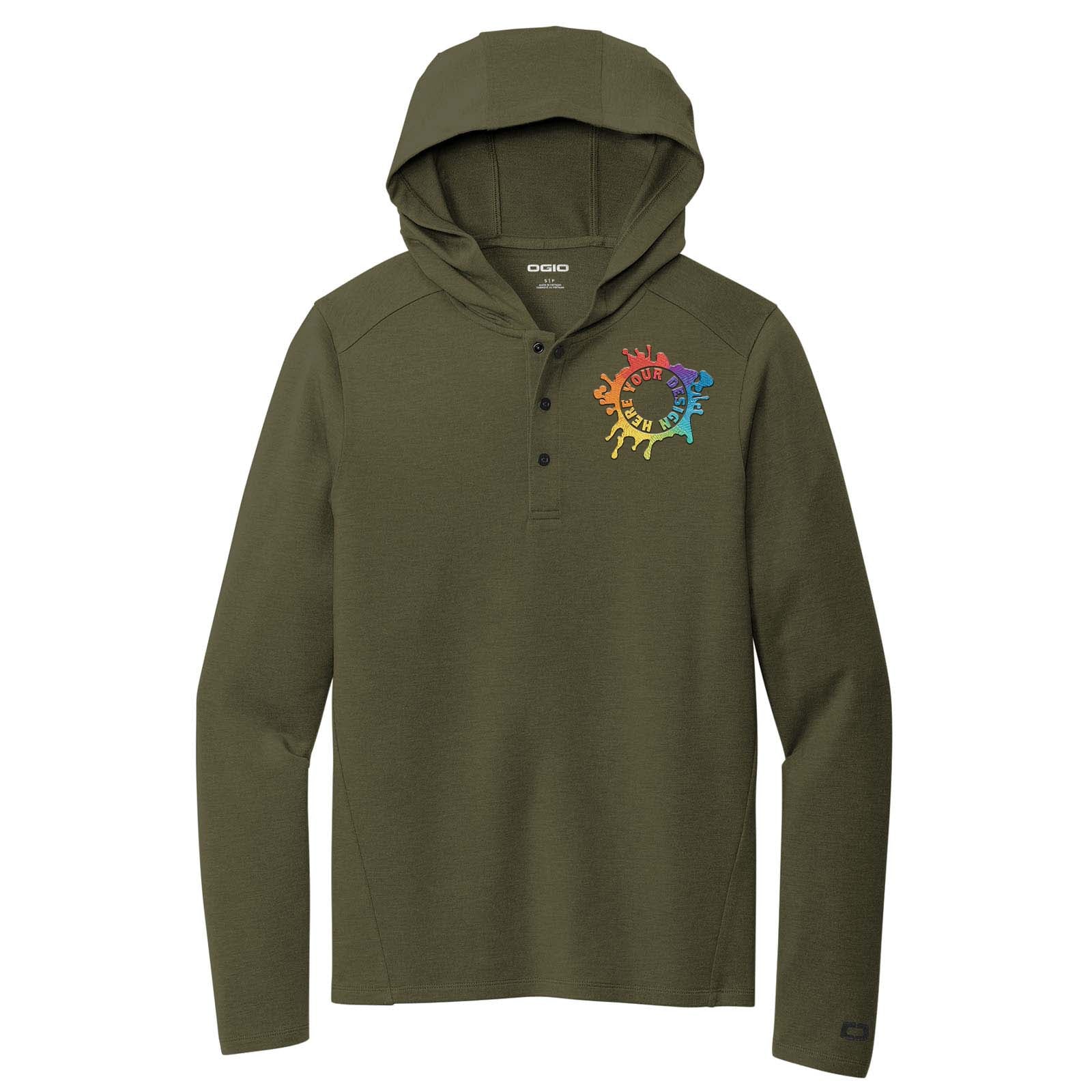 OGIO® Luuma Flex Hooded Henley Embroidery - Mato & Hash