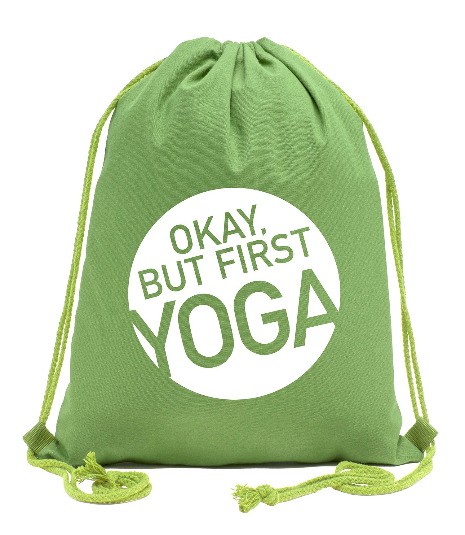 Okay, but First Yoga Cotton Drawstring Bag - Mato & Hash
