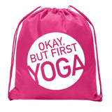 Okay, but First Yoga Mini Polyester Drawstring Bag - Mato & Hash