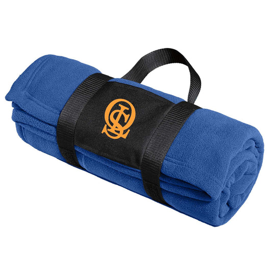OLS Port Authority® Fleece Blanket with Carrying Strap Embroidery - Mato & Hash
