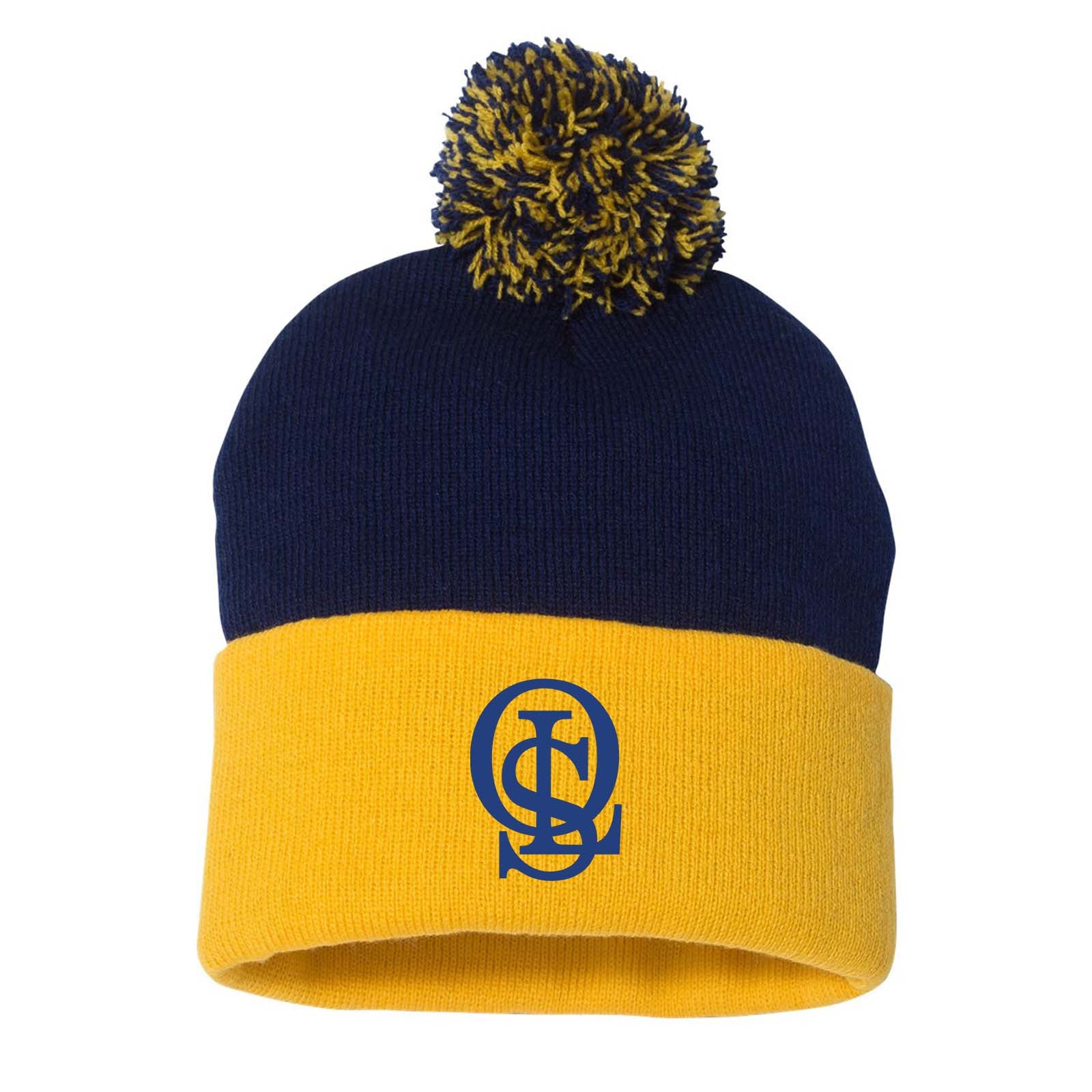 OLS Portsman Pom-Pom 12" Knit Beanie Embroidered - Mato & Hash