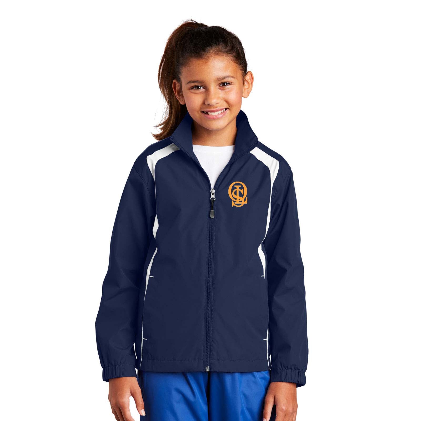 OLS Sport-Tek® Youth Colorblock Raglan Jacket Embroidery - Mato & Hash