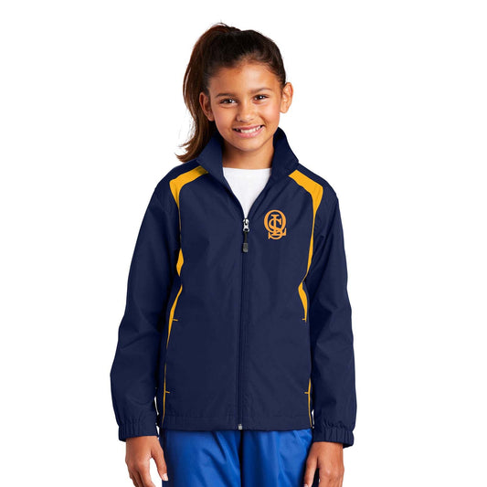 OLS Sport-Tek® Youth Colorblock Raglan Jacket Embroidery - Mato & Hash