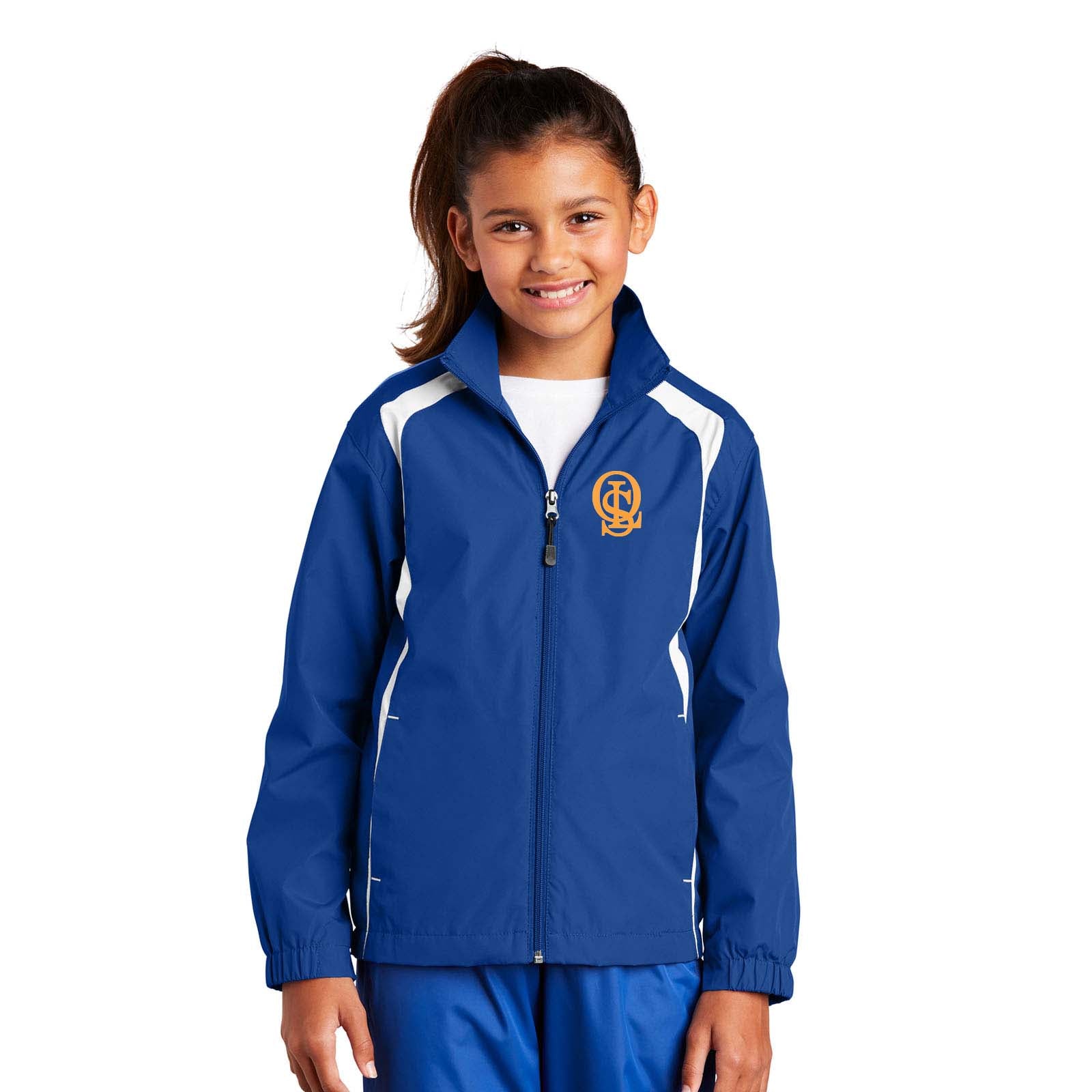 OLS Sport-Tek® Youth Colorblock Raglan Jacket Embroidery - Mato & Hash