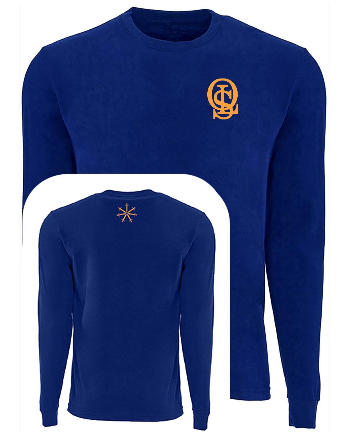 OLS Unisex Blended Long Sleeve T-Shirt Printed and Back Print - Mato & Hash