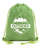 Outsider - Mountains, River and Tent Cotton Drawstring Bag - Mato & Hash