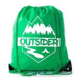 Outsider - Mountains, River and Tent Polyester Drawstring Bag - Mato & Hash