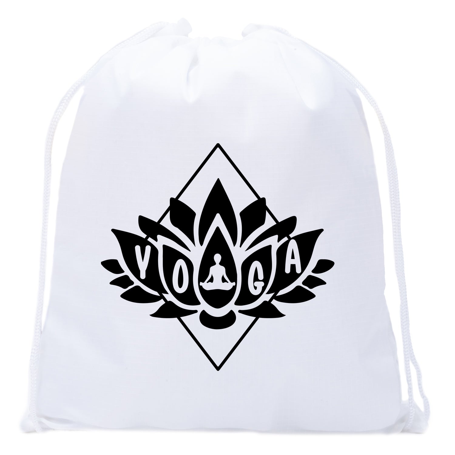 Padmasana Lotus Flower Mini Polyester Drawstring Bag - Mato & Hash