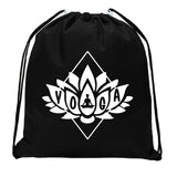 Padmasana Lotus Flower Mini Polyester Drawstring Bag