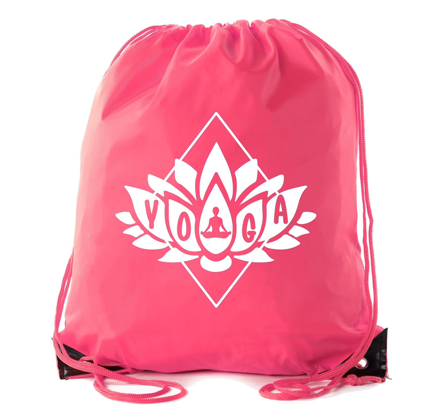 Padmasana Lotus Flower Polyester Drawstring Bag - Mato & Hash