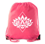 Padmasana Lotus Flower Polyester Drawstring Bag