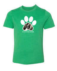 Paw Print + Custom Dog Picture & Name Kids T Shirts - Mato & Hash