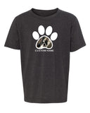 Paw Print + Custom Dog Picture & Name Kids T Shirts - Mato & Hash