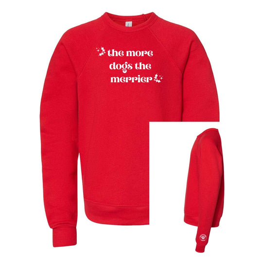 Peace, Love, and Paws Bella + Canvas Youth Cotton/Polyester fleece Raglan Crewneck Sweatshirt Left Chest Printed - Mato & Hash