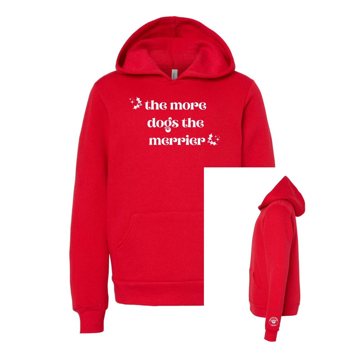 Peace, Love, and Paws Bella + Canvas Youth Sponge Fleece Pullover Hoodie - Mato & Hash