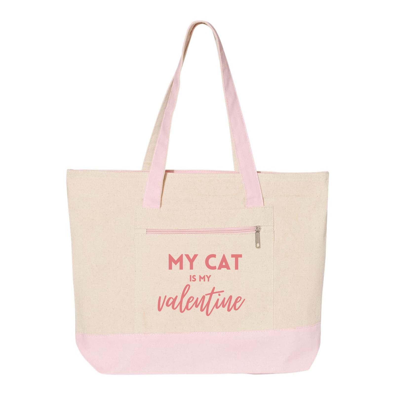 Peace Love and Paws Rescue My Pet is My Valentine Q-Tees 19L Zippered Tote - Mato & Hash